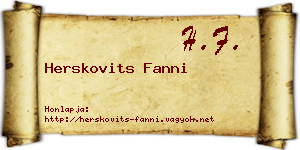 Herskovits Fanni névjegykártya